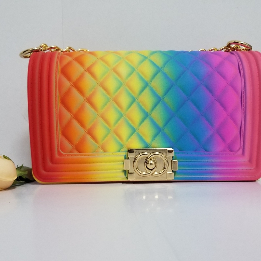 Multi colored shoulder bag